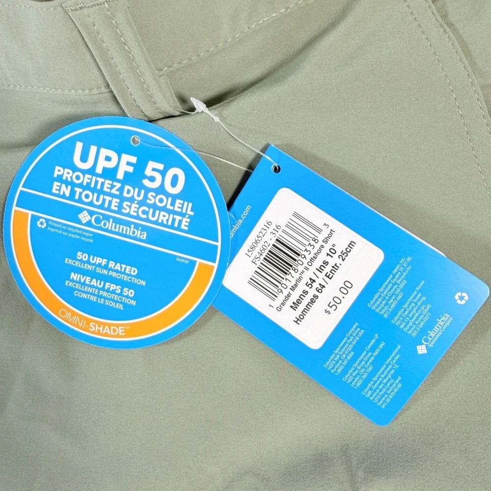 Columbia PFG Grander‎ Marlin II Offshore Shorts Men's Size 54 Sage Green New
